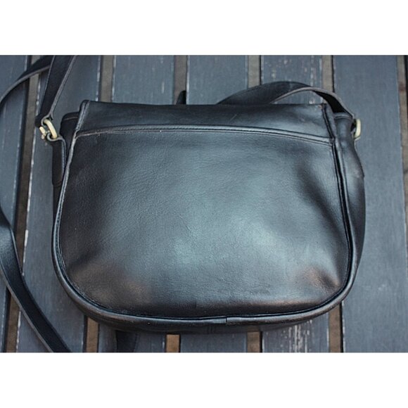 Coach Vintage - Lenox Crossbody Bag 9918, Black + Brass - USA 1980s - Picture 11 of 12